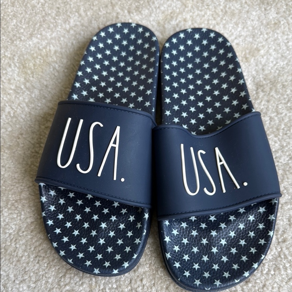 USA Star Pattern Slide Sandals